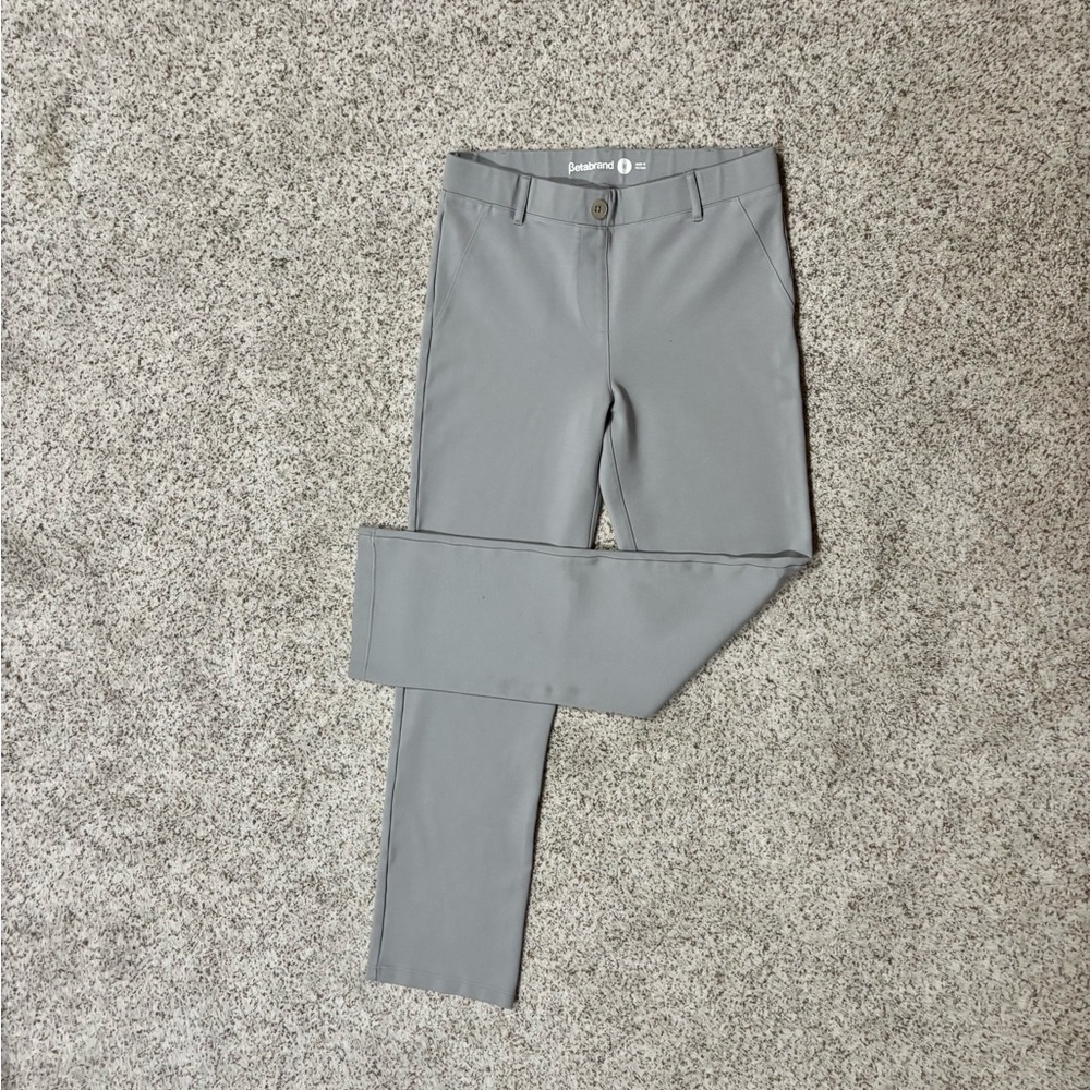 Betabrand Gray Straight Leg Pants